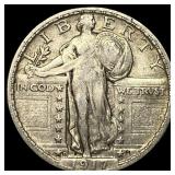1917-D Silver Standing Liberty Quarter NEARLY UNCI