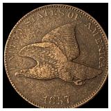 1857 Copper-Nickel Flying Eagle Cent ABOUT UNCIRCU