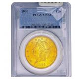 1900 $20 Gold Double Eagle PCGS MS63
