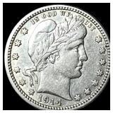 1914 Silver Barber Quarter NEARLY UNCIRCULATED
