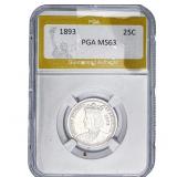 1893 Isabella Silver Quarter PGA MS63