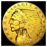 1912 Indian Head $2.50 Gold Quarter Eagle LIGHTLY