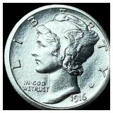 1916-S FSB Silver Mercury Dime CHOICE BU