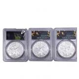 [3 Coins] 2017-2020 Silver Eagle PCGS MS70