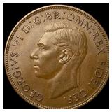1950 Great Britain One Penny - George VI NEARLY UN