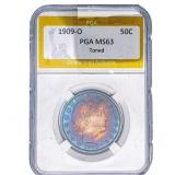 1909-O Barber Half Dollar PGA MS63 Toned