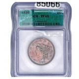 1836 Coronet Head Large Cent ICG EF45