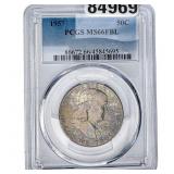 1957 Franklin Half Dollar PCGS MS66 FBL