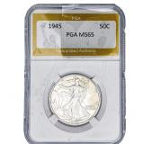 1945 Walking Liberty Half Dollar PGA MS65