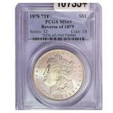 1878 Rev. 1879 Morgan Silver Dollar PCGS MS65