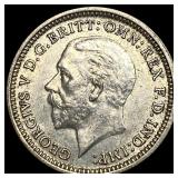 1936 Great Britain Silver 3 Pence - George V NEARL
