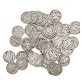 [55 Coins]Mixed Dates Silver Mercury Dime Roll