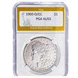 1900-O/CC Morgan Silver Dollar PGA AU55