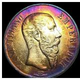1866-Mo Mexico Silver Peso Maximilian I SUPERB GEM