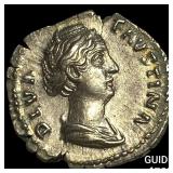 Roman Empire Faustina I, Posthumus Silver Denariu