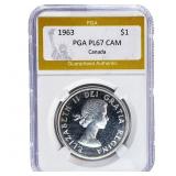 1963 Canada Silver Dollar PGA PL67 CAM