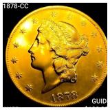1878-CC $20 Gold Double Eagle CHOICE AU+