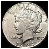 1924 Silver Peace Dollar CLOSELY UNCIRCULATED