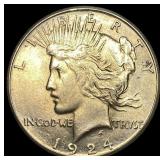 1924-S Silver Peace Dollar CHOICE AU