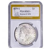 1879-S Morgan Silver Dollar PGA MS62+ REV.78