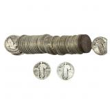 [48 Coins]Mixed Dates Silver Standing Liberty 25C