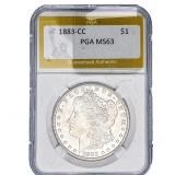 1883-CC Morgan Silver Dollar PGA MS63