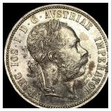 1886 Austria Silver 1 Florin UNCIRCULATED