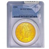 1900 $20 Gold Double Eagle PCGS MS63
