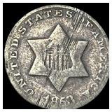 1853 Silver Three-Cent Piece HIGH GRADE