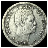 1883 Hawaii Silver Dime LIGHTLY CIRCULATED
