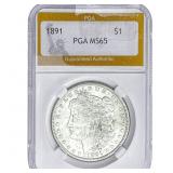 1891 Morgan Silver Dollar PGA MS65