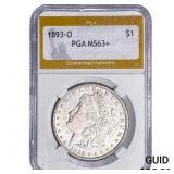 1893-O Morgan Silver Dollar PGA MS63+