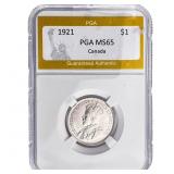 1921 Canada Silver 25 Cents PGA MS65