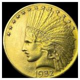 1932 Gold $10 Indian Head Eagle CLOSELY UNCIRCULAT