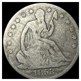 1853-O Silver Seated Liberty Half Dollar  NICELY