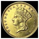 1856 Gold $1 Indian Head Type 2 CHOICE AU