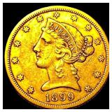 1899-S Gold $5 Half Eagle CLOSELY UNCIRCULATED