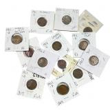 [13 Coins] 1911-1924 Wheat Cent