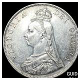 1888 Great Britain Silver 2 Florin  NEARLY UNCIRCU