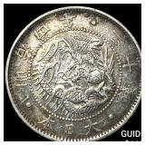 1870 Japan Silver 20 Sen NEARLY UNCIRCULATED