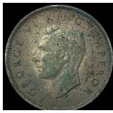 1943 New Zealand Silver Shilling - George VI NEARL