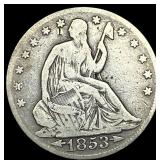 1853 Arrows/Rays Seated Liberty Half Dollar  HIGH