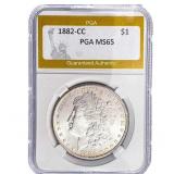 1882-CC Morgan Silver Dollar PGA MS65