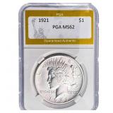 1921 Silver Peace Dollar PGA MS62