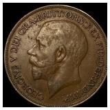 1914 Great Britain One Penny - George V NEARLY UNC