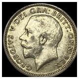 1925 Great Britain Silver 6 Pence - George V NEARL