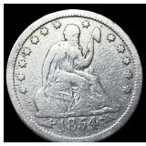 1854-O Silver Seated Liberty Quarter LIGHTLY CIRCU