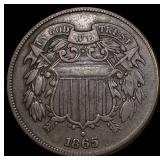 1865 Fancy 5 Two-Cent Piece LIGHTLY CIRCULATED