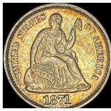 1871 Seated Liberty Half Dime CHOICE AU