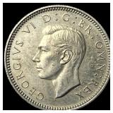 1950 Great Britain Silver 6 Pence - George VI NEAR